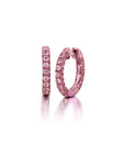 Pink Sapphire & Pink Rhodium 3 Sided Hoops