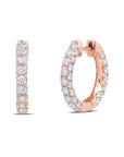 Graziela Gems - Diamond 3 Sided Hoop Earrings - Rose Gold