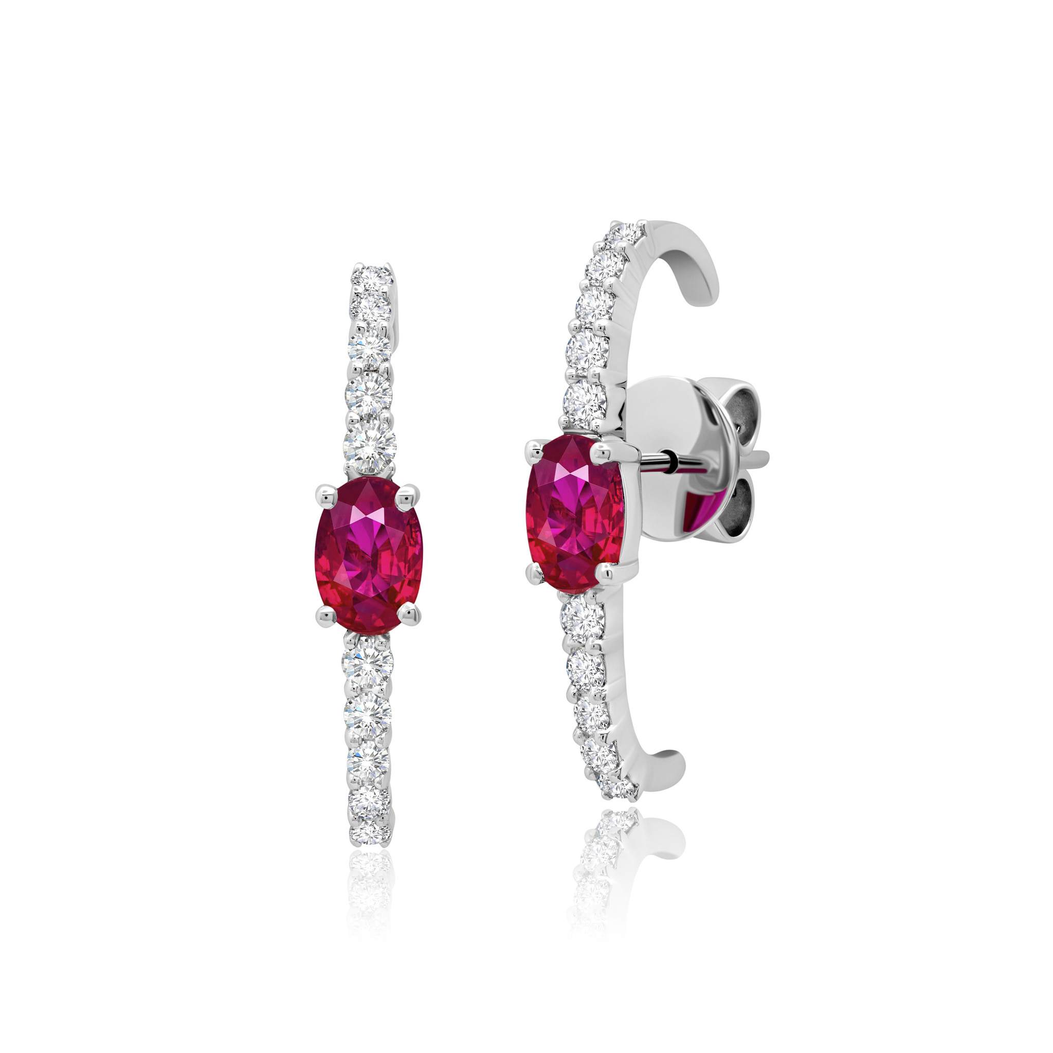 Ruby & Diamond Cage Ear Cuffs