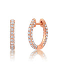 Graziela Gems - .85ct Diamond 3 Sided Huggie Earrings - Rose Gold