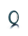 London Blue & Blue Rhodium 3 Sided Ring