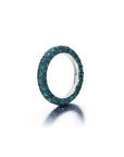 London Blue & Blue Rhodium 3 Sided Ring