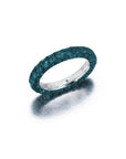 London Blue & Blue Rhodium 3 Sided Ring