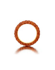 Citrine & Orange Rhodium 3 Sided Ring