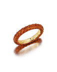 Citrine & Orange Rhodium 3 Sided Ring