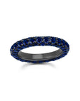 Blue Sapphire 3 Sided Band Ring