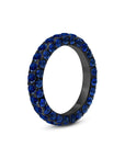 Blue Sapphire 3 Sided Band Ring