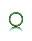 Tsavorite & Green Rhodium 3 Sided Ring