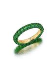Tsavorite & Green Rhodium 3 Sided Ring