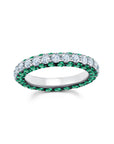 Emerald & Diamond 3 Sided Band Ring