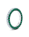 Emerald & Diamond 3 Sided Band Ring
