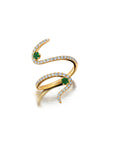 Emerald & Diamond Swirl Ring