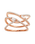Diamond Baguette Criss Cross Ring