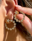 Starburst Forward Facing Hoop Earrings