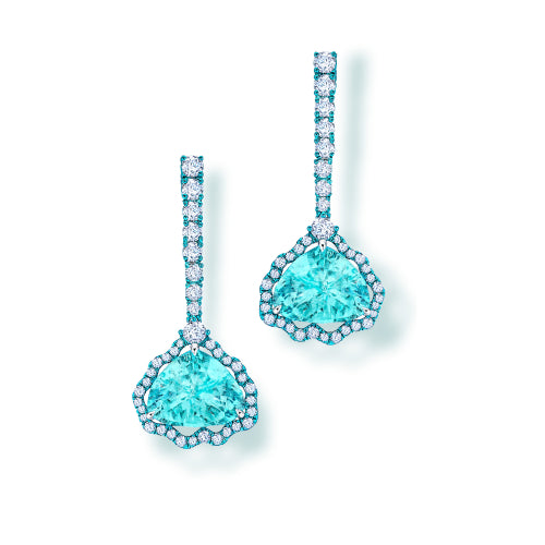 Paraiba Tourmaline &amp; Diamond Earrings