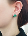 Emerald & Diamond Rio Cage Earrings