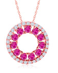 Ruby 3 Sided Circle Necklace