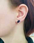 Sapphire & Diamond Navete Earrings