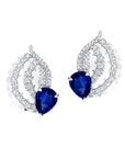 Large Asa Blue Sapphire and Diamond Pera Earrings