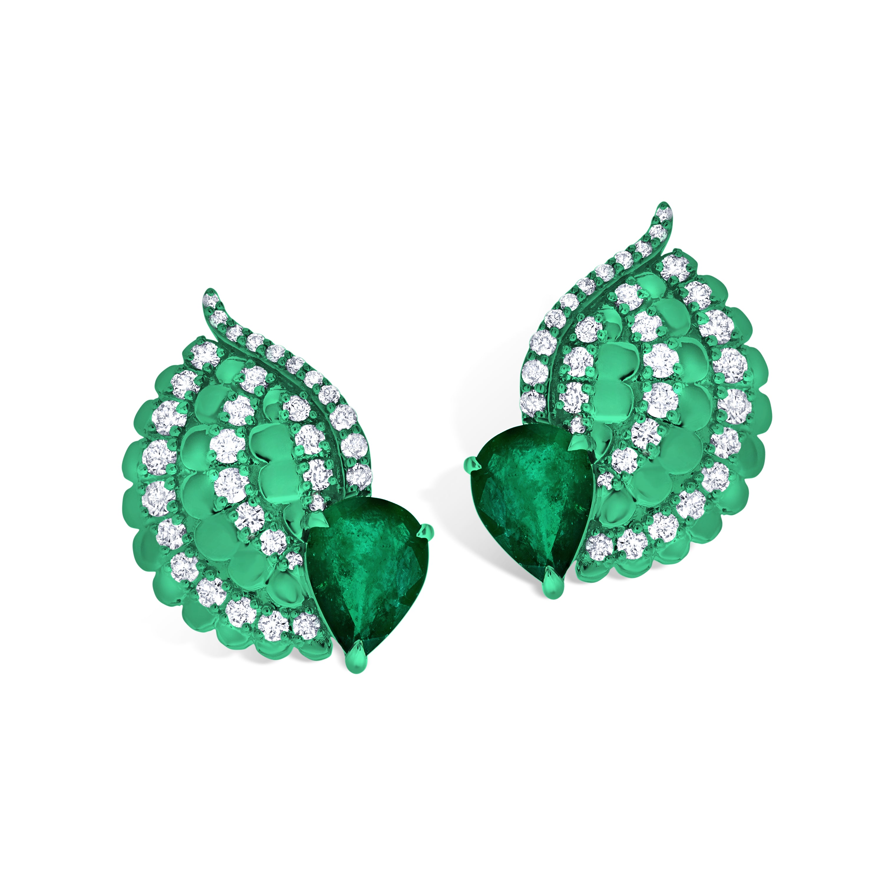 Large Asa Emerald Pera Earrings