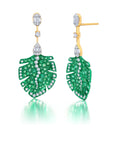 Emerald Folha Drop Earrings