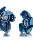 Large Blue Titanium Orchid Earrings