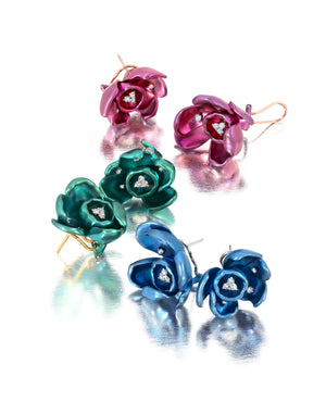 Purple Titanium Orchid Earrings