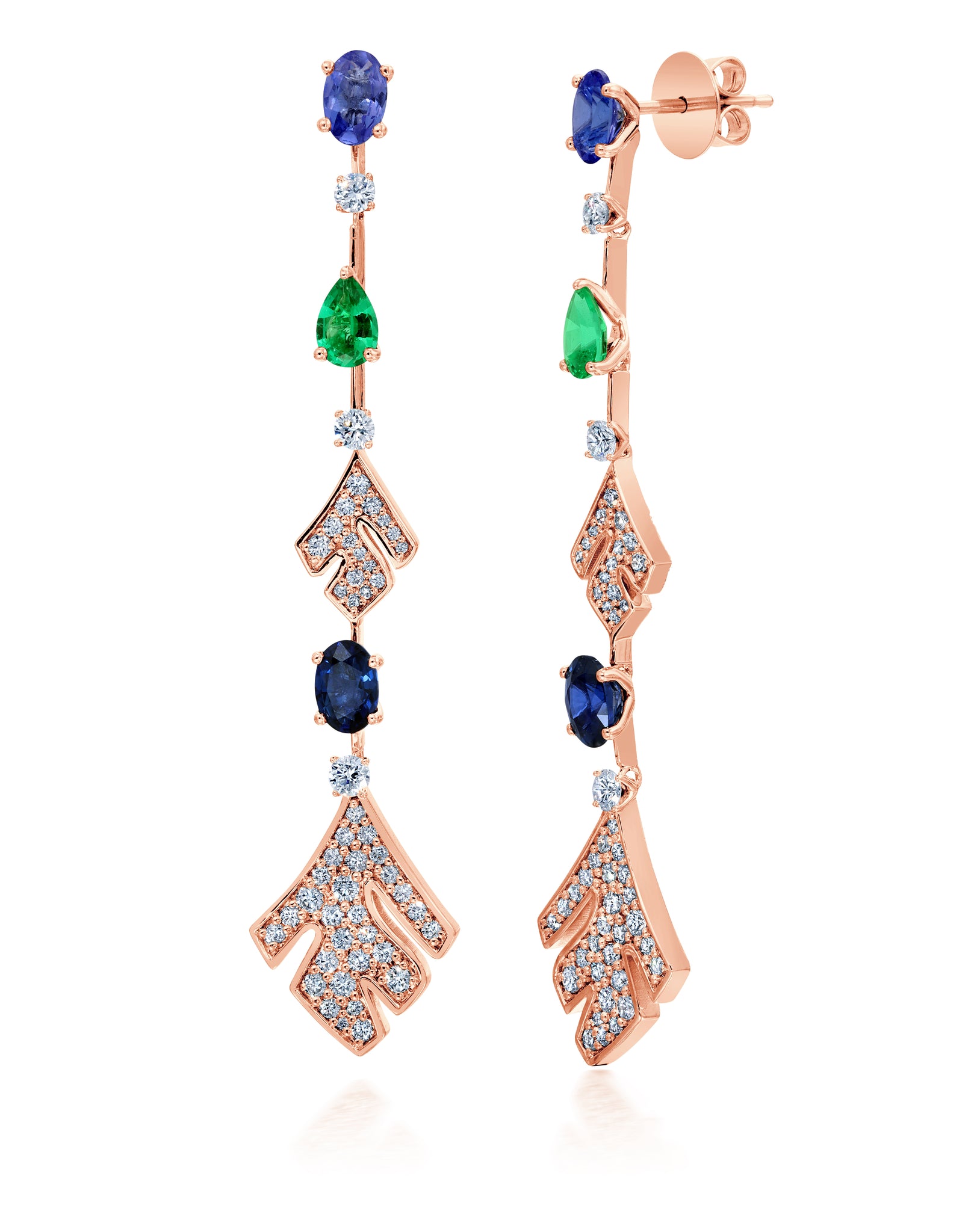 Diamond & Gemstone Samambaia Drop Earrings