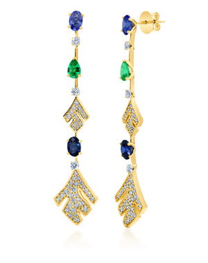 Diamond & Gemstone Samambaia Drop Earrings