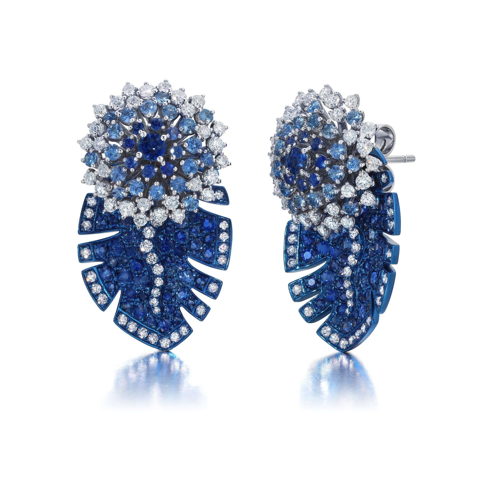 Blue Sapphire Folha Earrings & Jackets