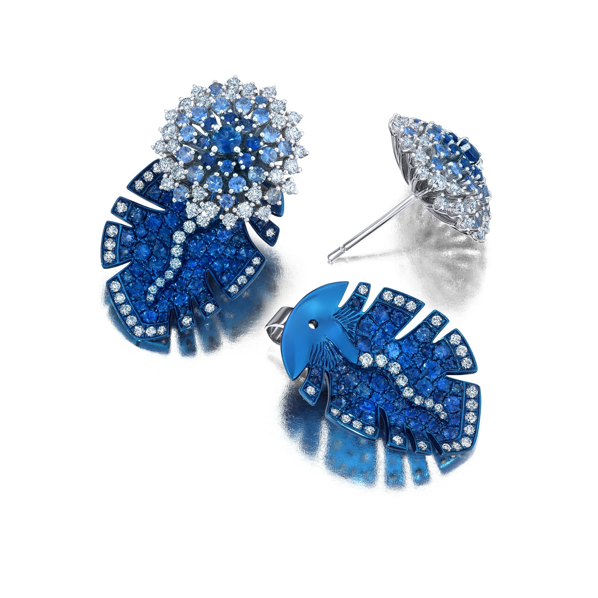 Blue Sapphire Folha Earrings &amp; Jackets