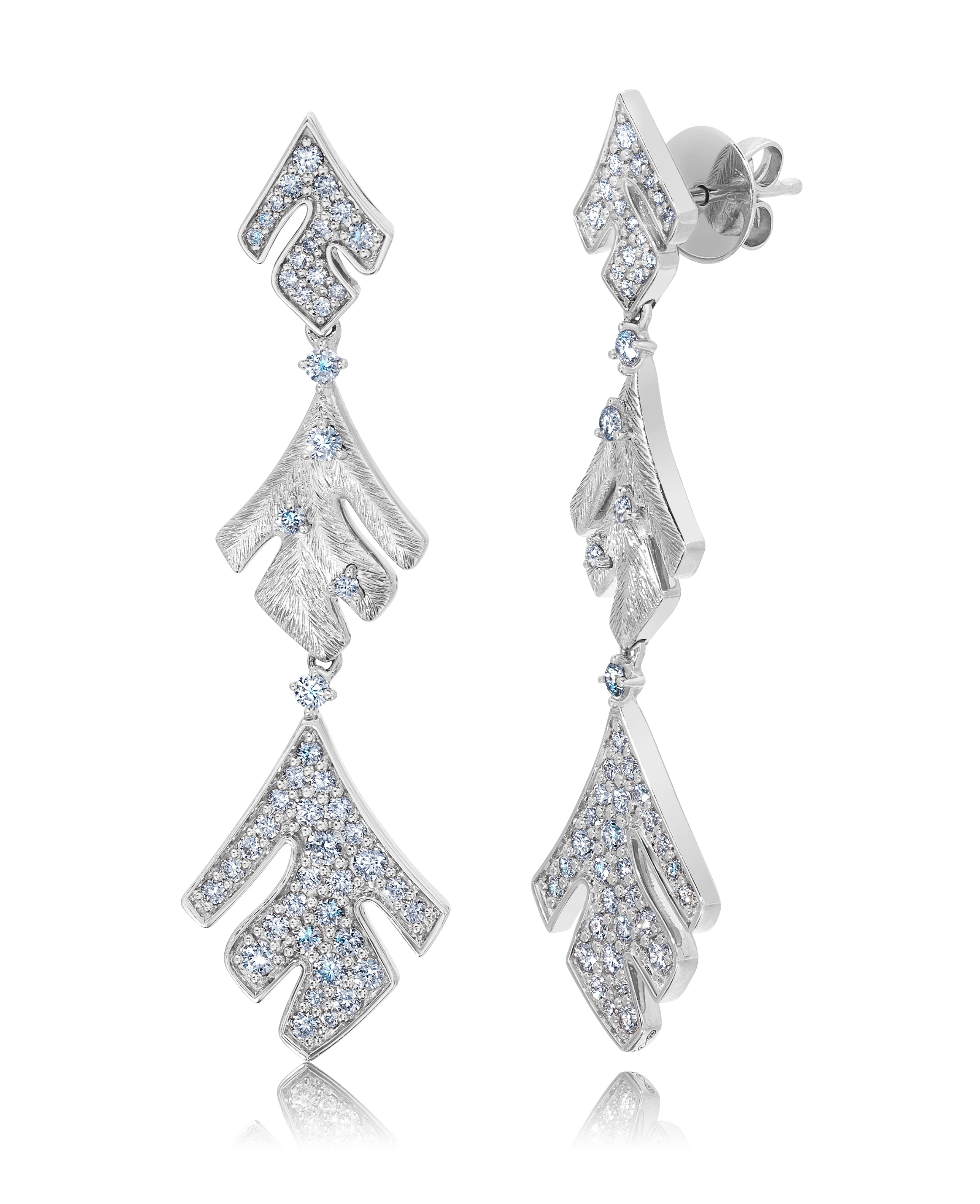 Diamond Samambaia Triple Drop Earrings
