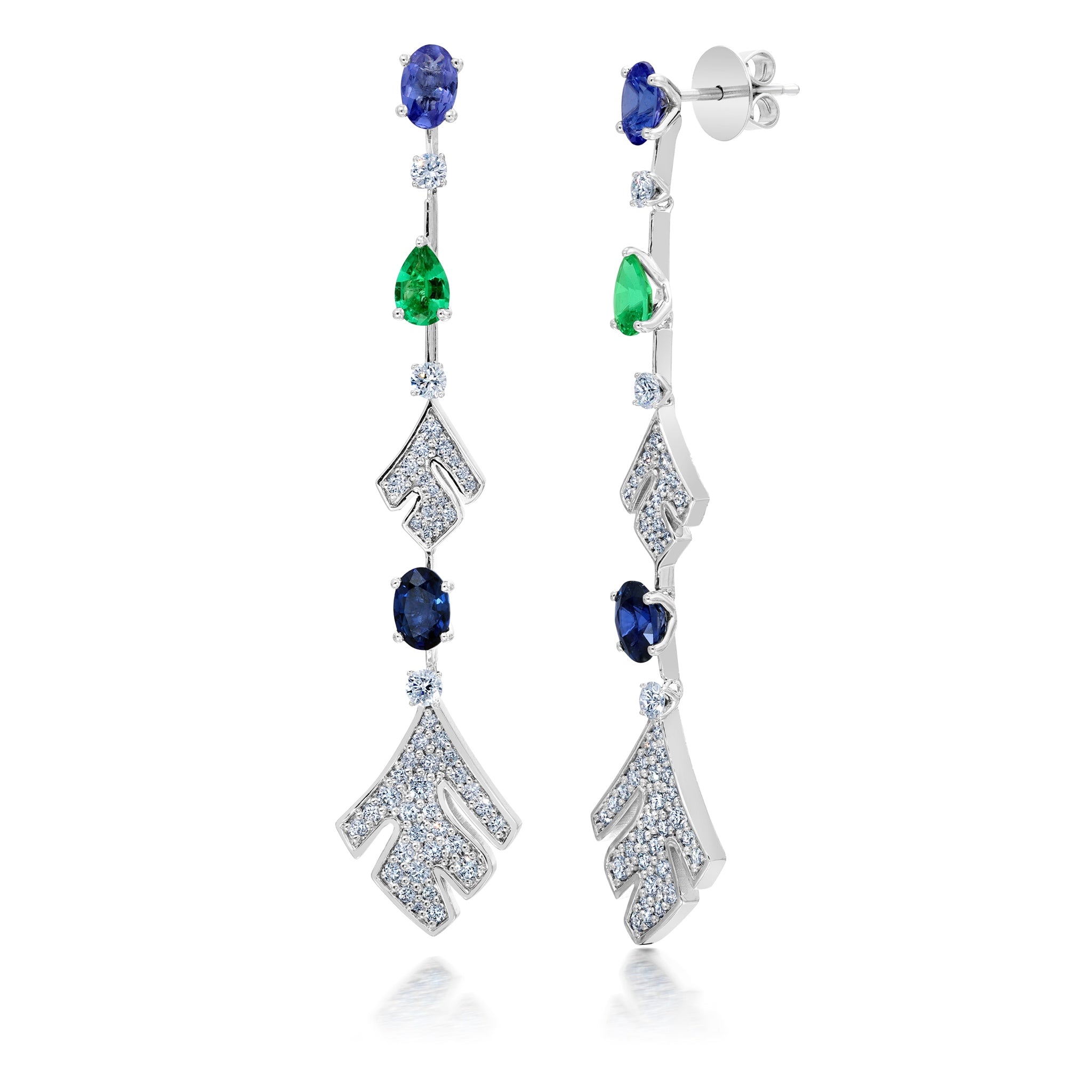 Diamond & Gemstone Samambaia Drop Earrings