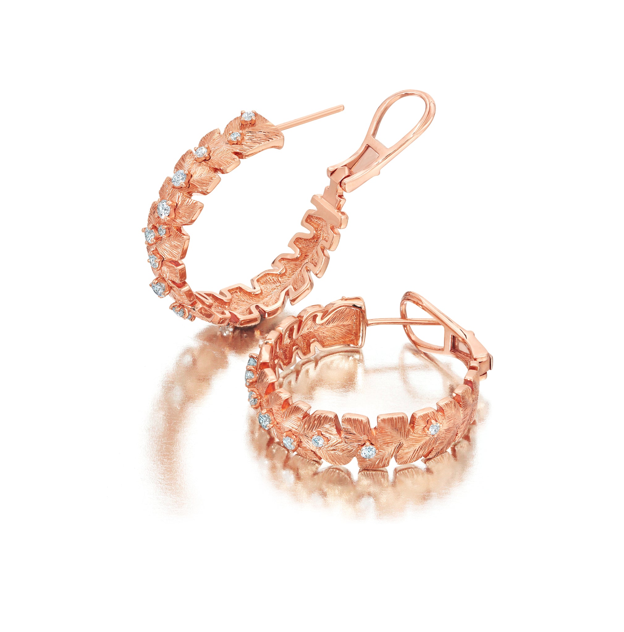 Diamond Samambaia Hoop Earrings