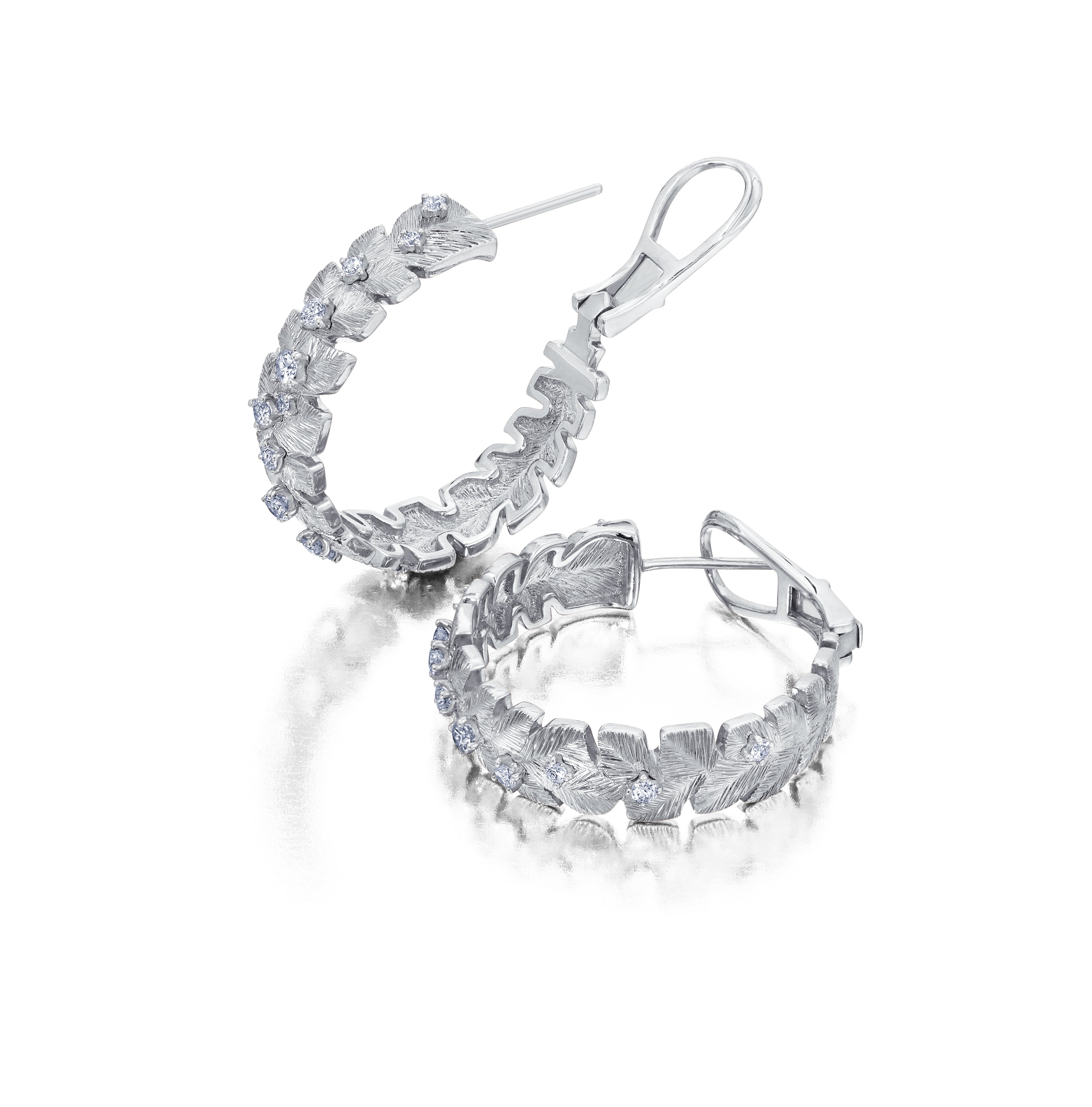 Diamond Samambaia Hoop Earrings