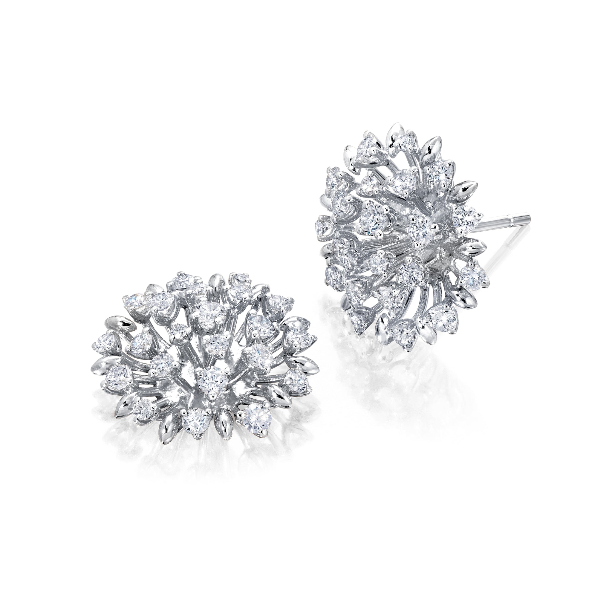 Large Diamond Lotus Stud