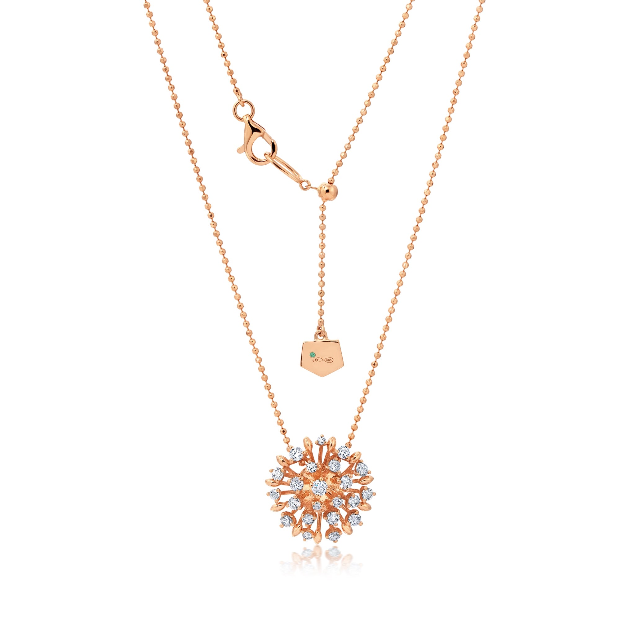 Large Diamond Lotus Pendant