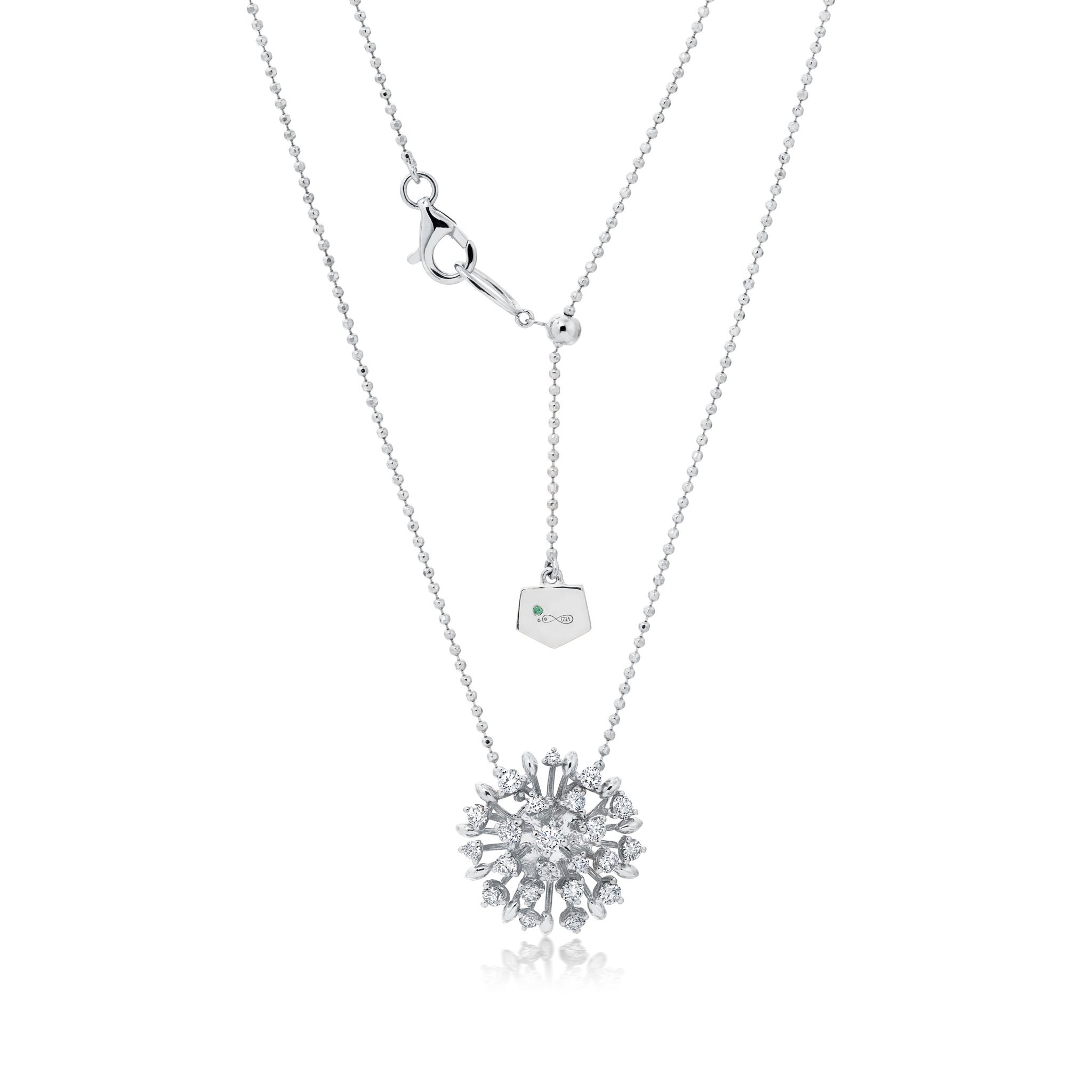 Large Diamond Lotus Pendant