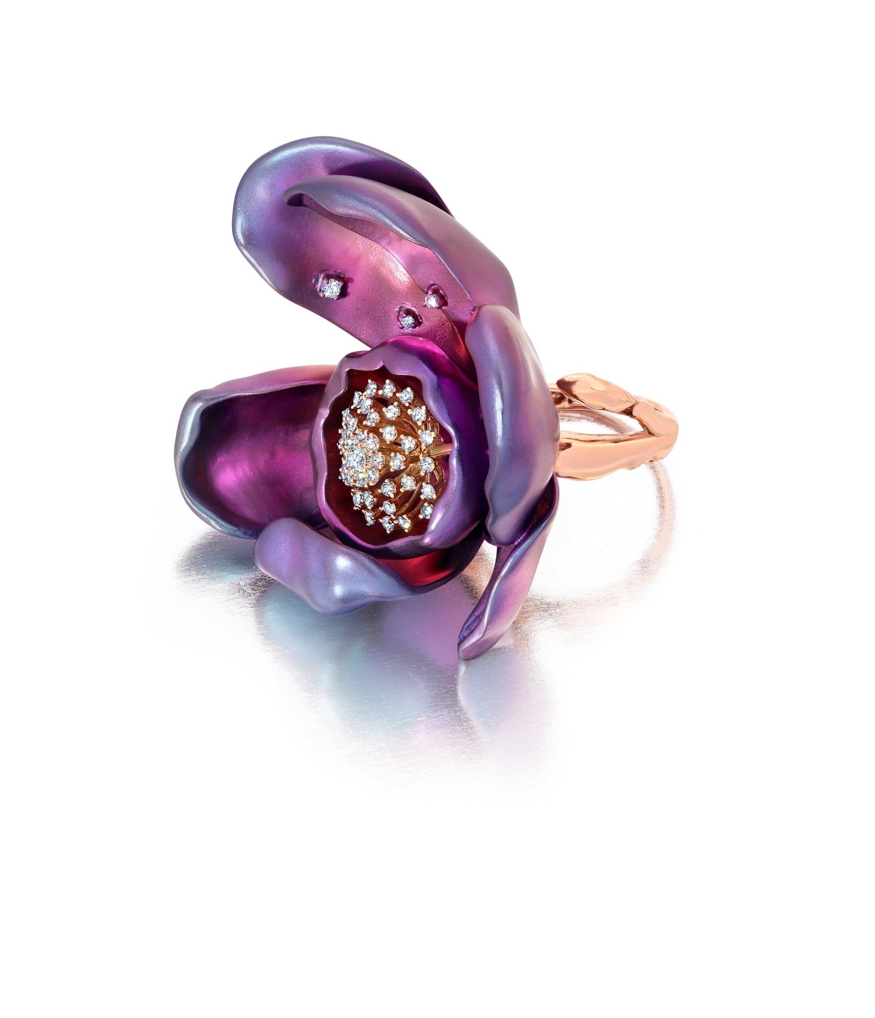 Large Purple Titanium Orchid Ring