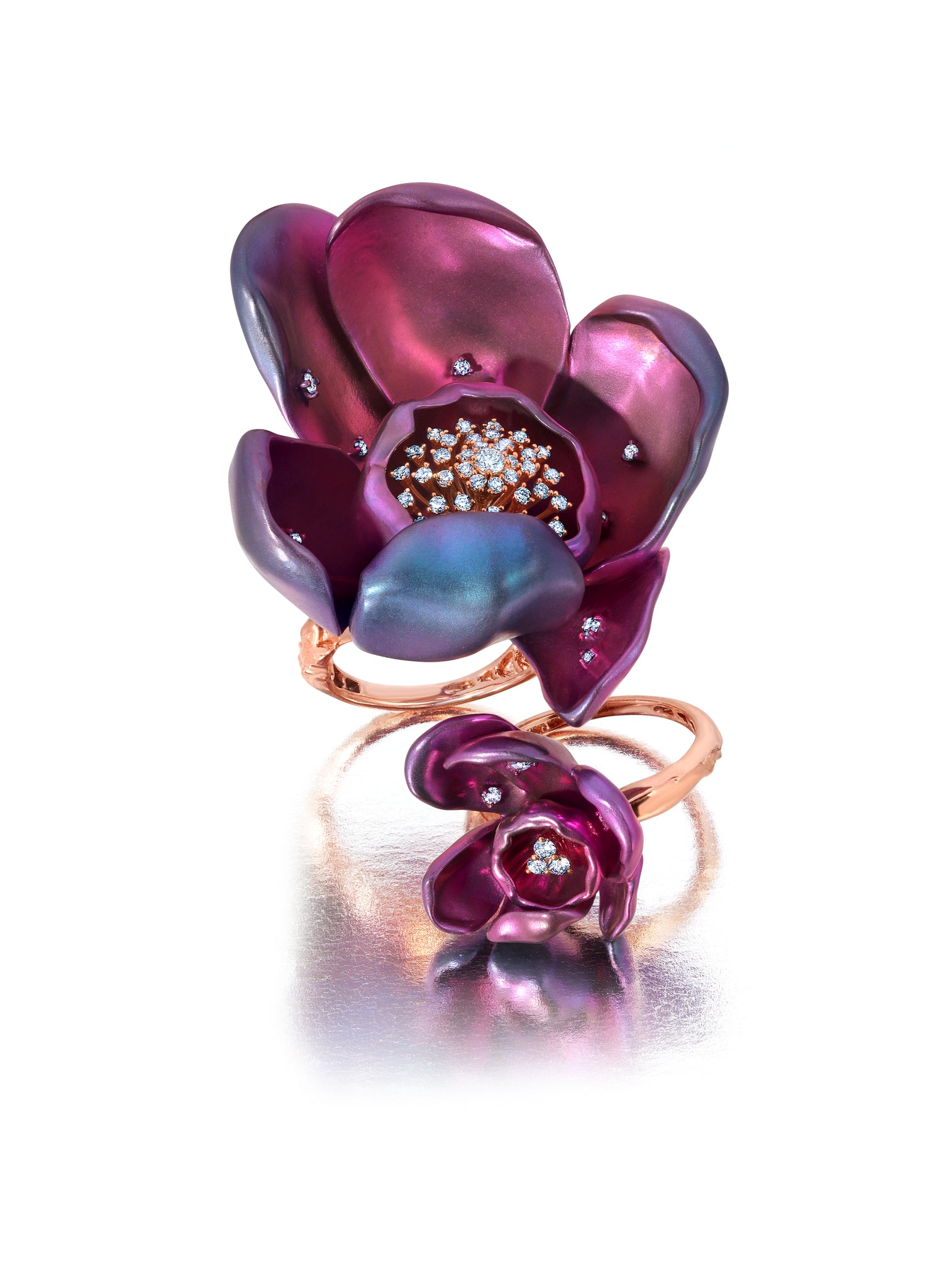 Purple Titanium Orchid Ring