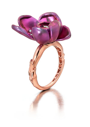 Purple Titanium Orchid Ring
