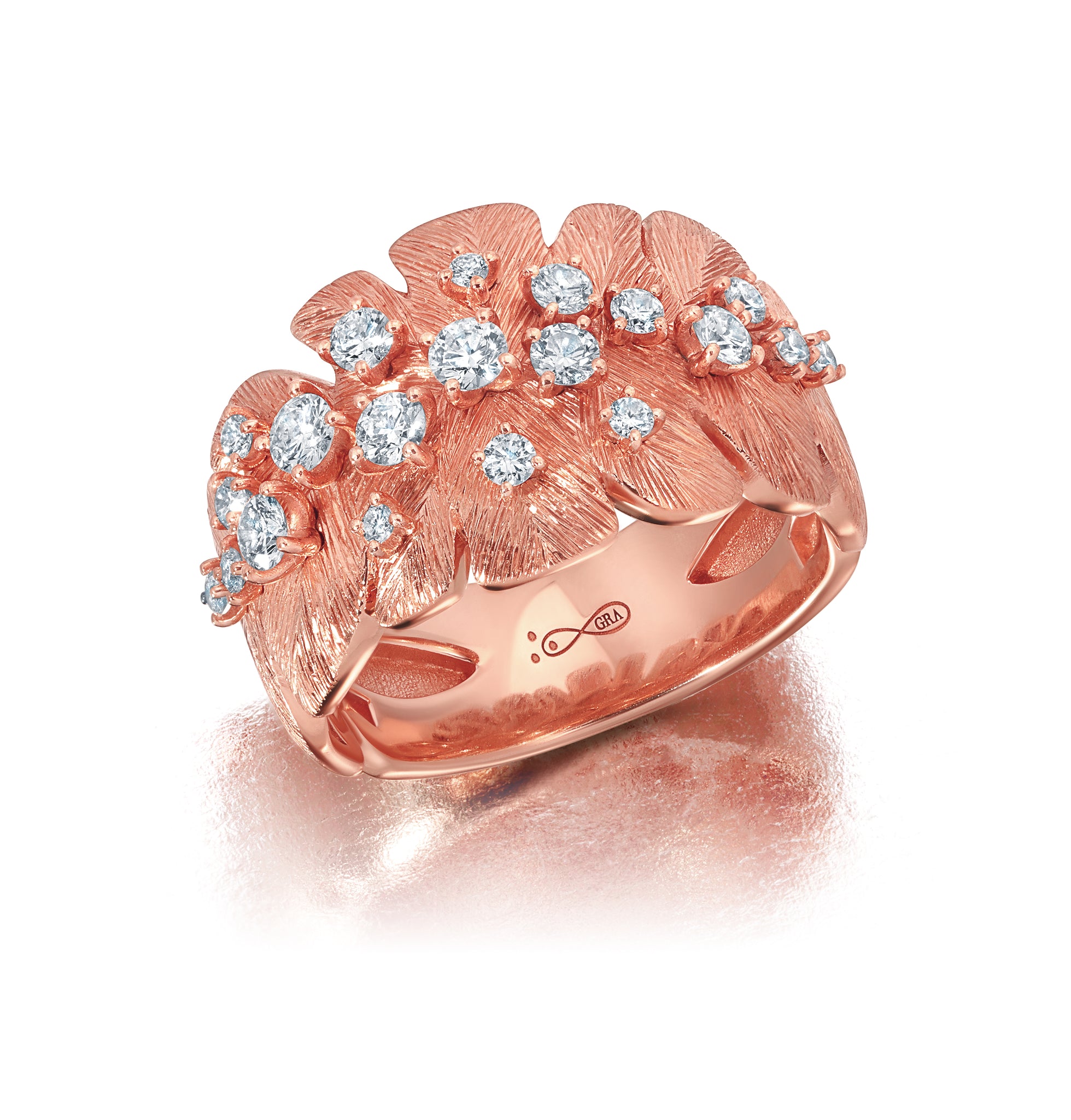 Diamond Samambaia Cigar Band Ring