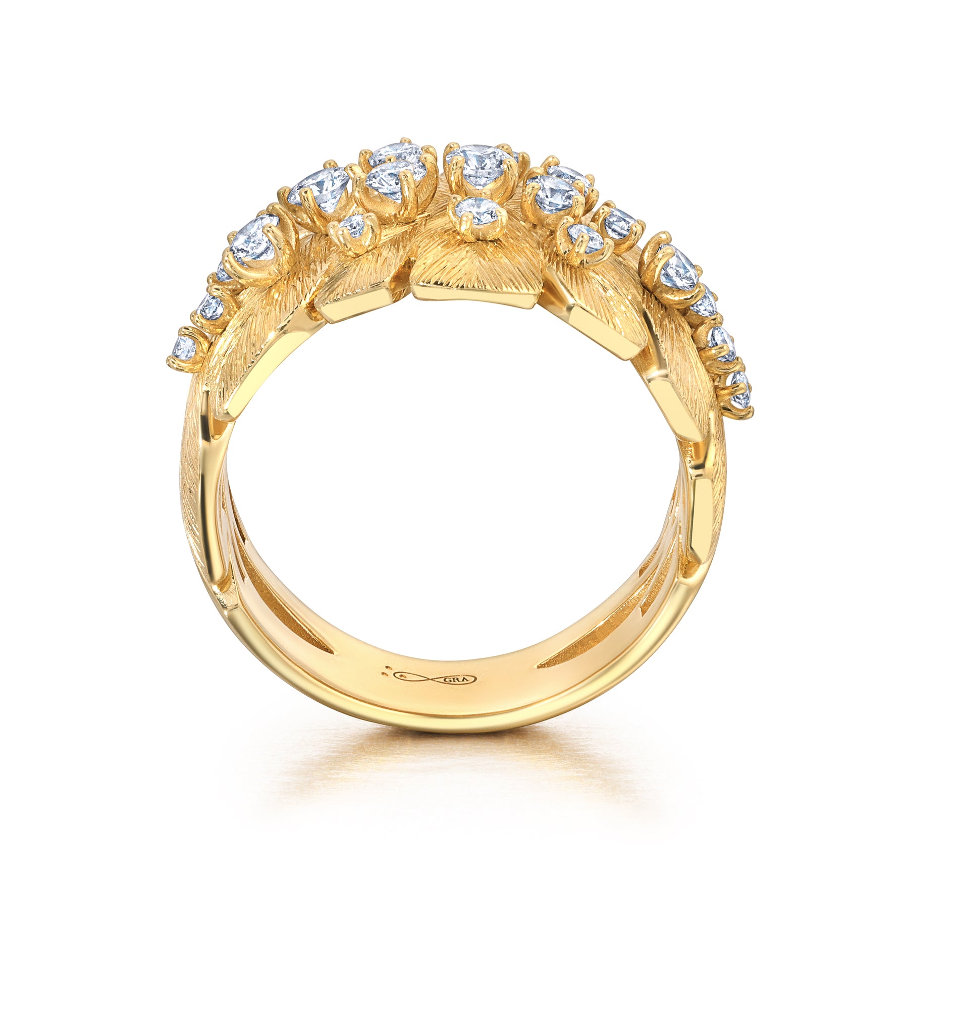 Diamond Samambaia Cigar Band Ring