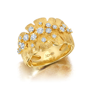 Diamond Samambaia Cigar Band Ring