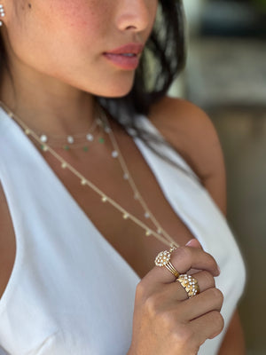 Large Diamond Lotus Ring