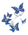 Blue Morpho Diamond Earrings
