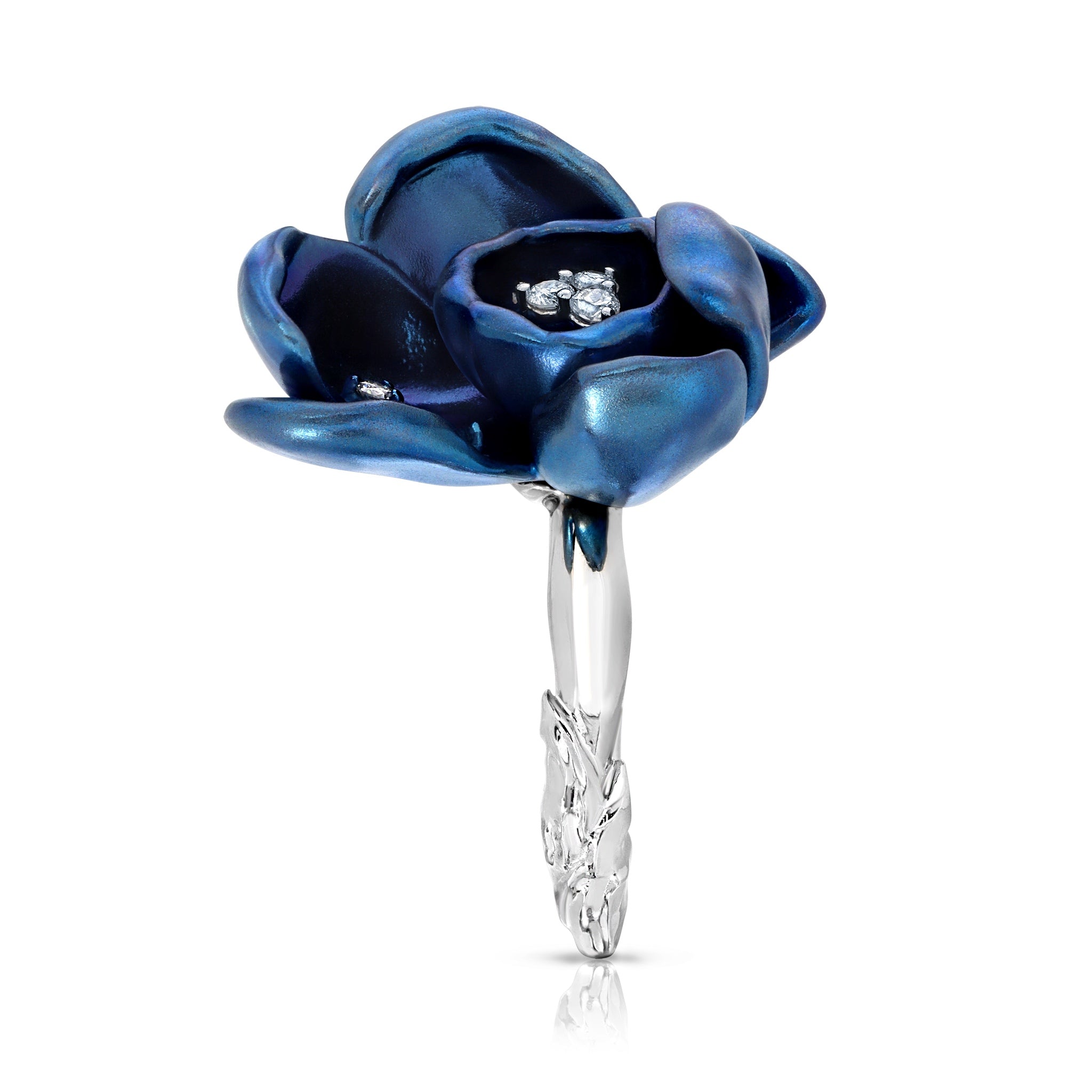 Blue Titanium Orchid Ring