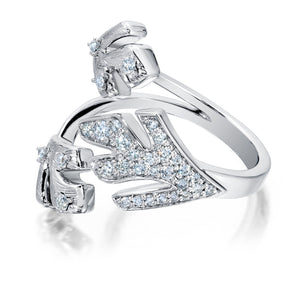 Diamond Triple Samambaia Ring