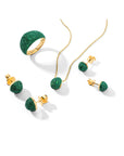 Large Emerald Bahia Stud Earrings