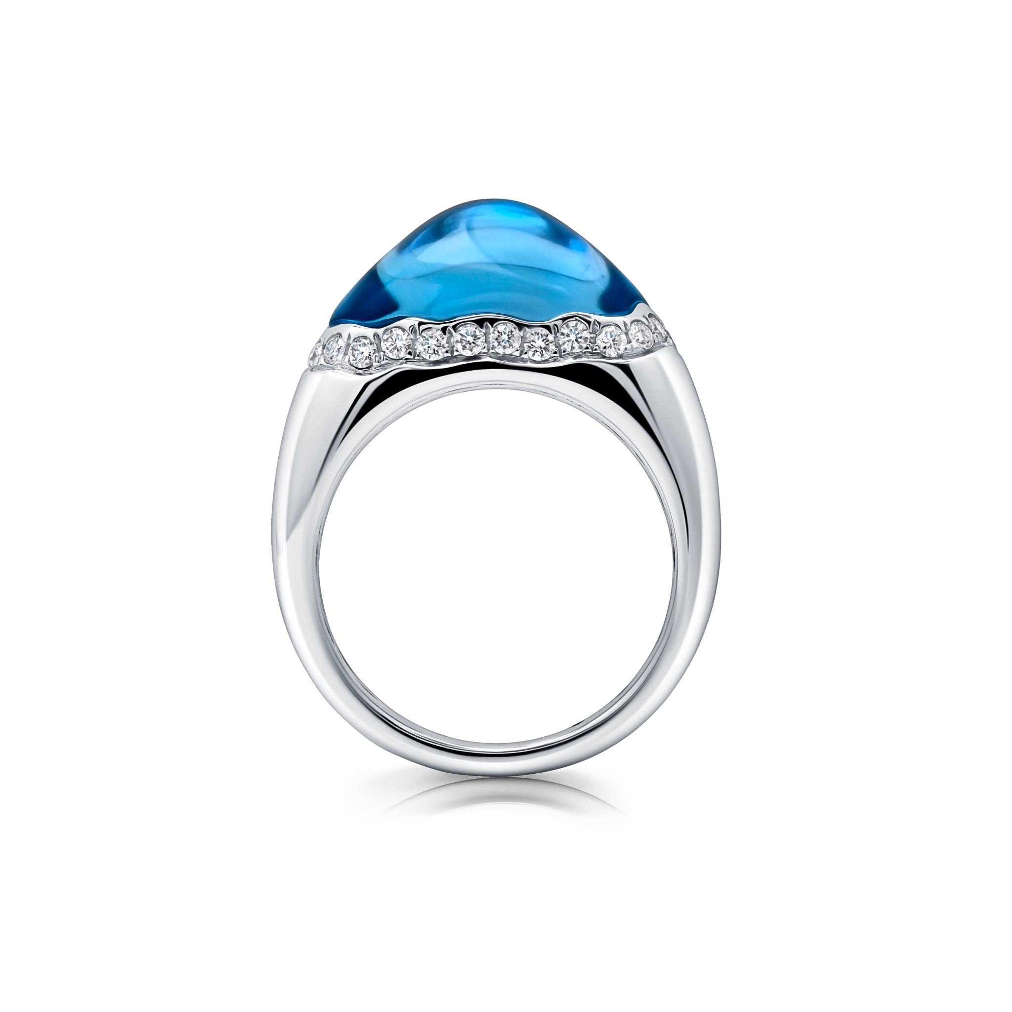 Swiss Blue and Diamond Bahia Ring
